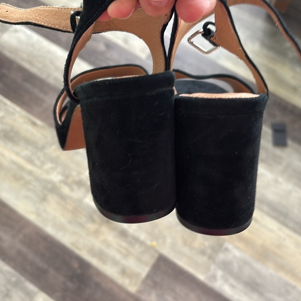 New MADEWELL Size 9.5 The Nadia Platform Sandal in Black Suede - Picture 3 of 4